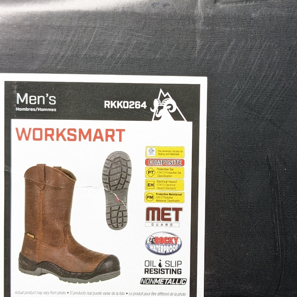 Rocky Worksmart Waterproof Pull-On Work Boots, Brown Leather, Men\'s 11.5 M main image 7